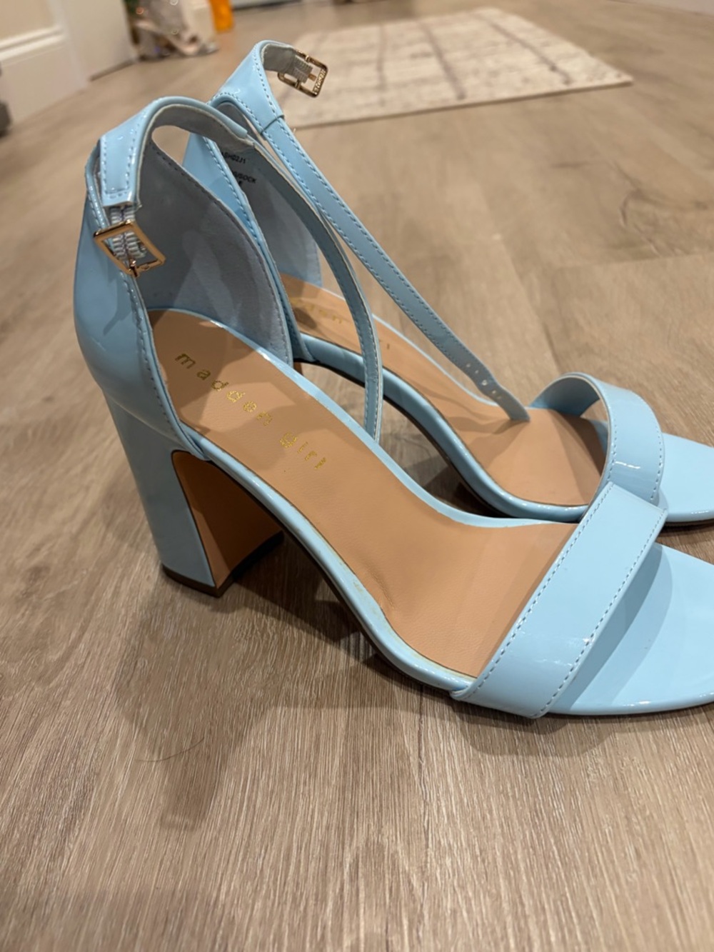 Madden Girl Baby Blue Block Heel Sandals – Size 8M